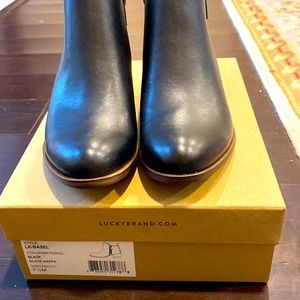 Black leather booties- never worn